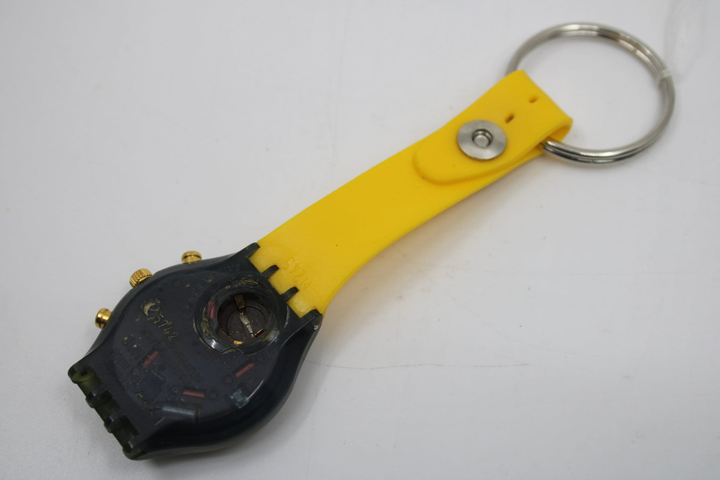 Unique, Vintage Swatch Keychain, SCM104/105, 1994, 'Volupte', made from recycled, NON-working Chrono Swatch watch