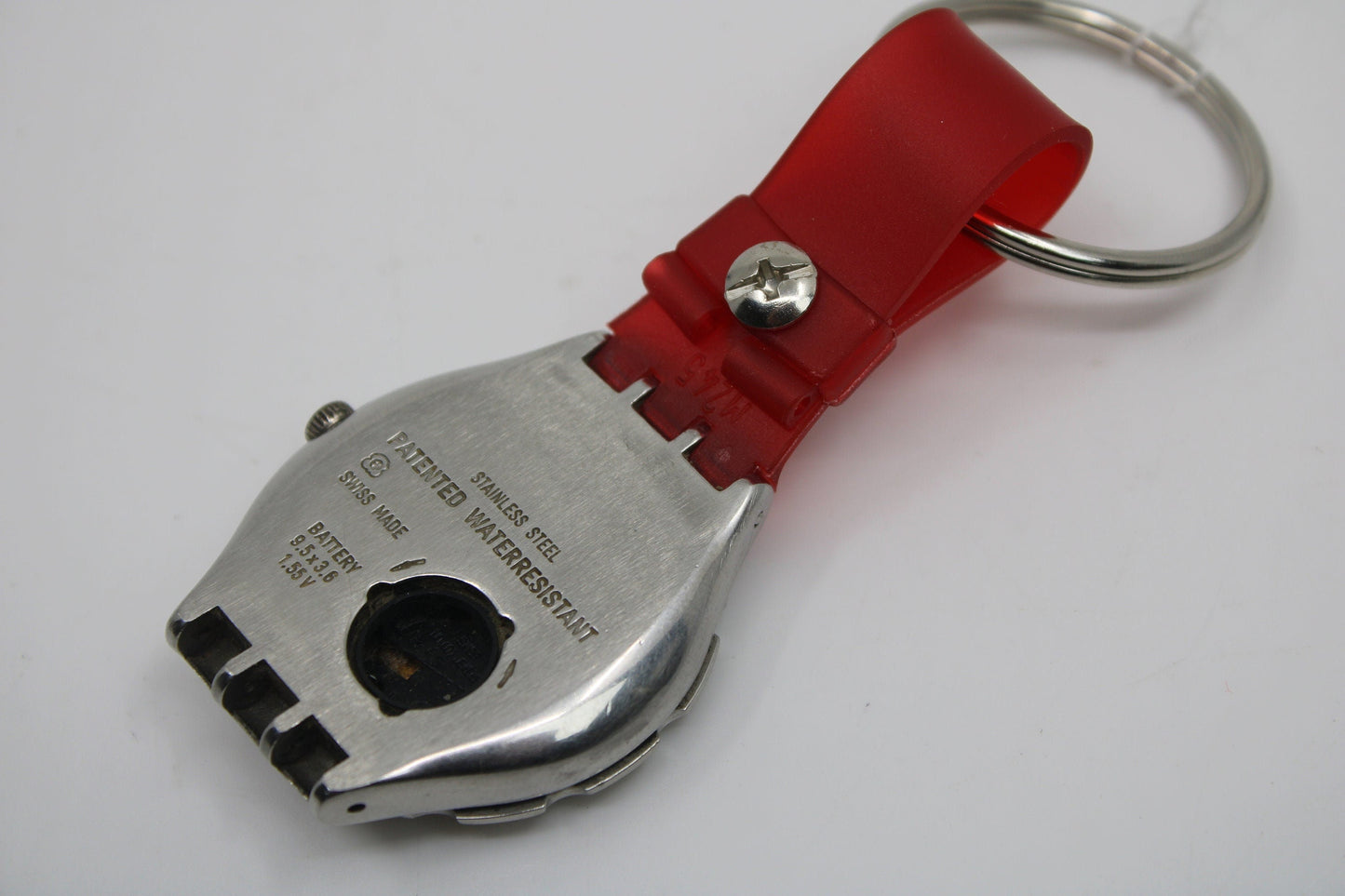Unique, Vintage Swatch Keychain, YDS100, 1995, 'Sealights', made from recycled, NON-working Scuba Swatch watch