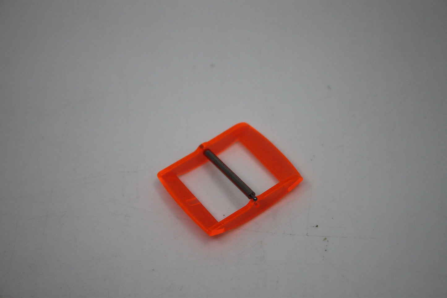 1990s, Vintage Original Swatch Buckle + Metal Pin, for NEW GENTS, Translucent Translucent Orange, Inside width 20mm