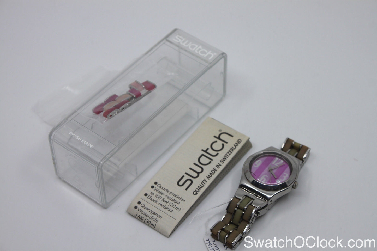 2005, Swatch Irony, 'Extensible Pleasure' , YLS427G , WITH box, With Extra Parts to Enlarge Strap, Working 100%