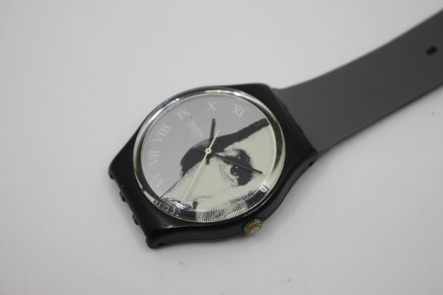 Unique, Vintage Swatch Keychain, GK141, 1992, Glance, made from recycled, NON-working Gents Swatch watch