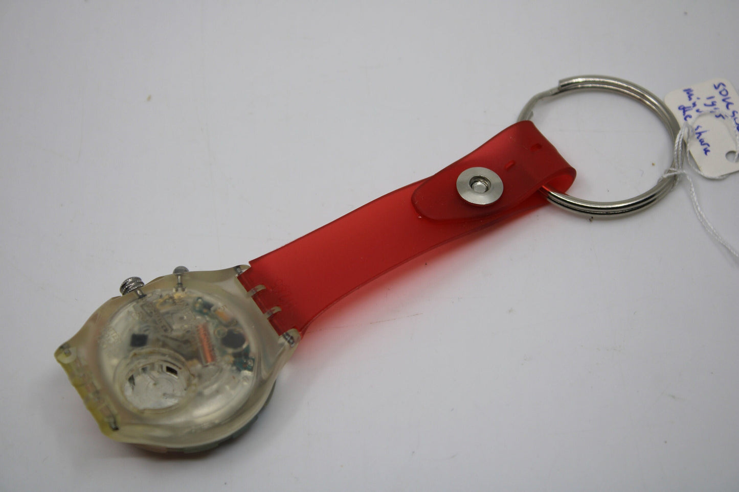 Unique, Vintage Swatch Keychain, SDK902, 1995, 'Mind The Shark', made from recycled, NON-working Scuba Swatch watch