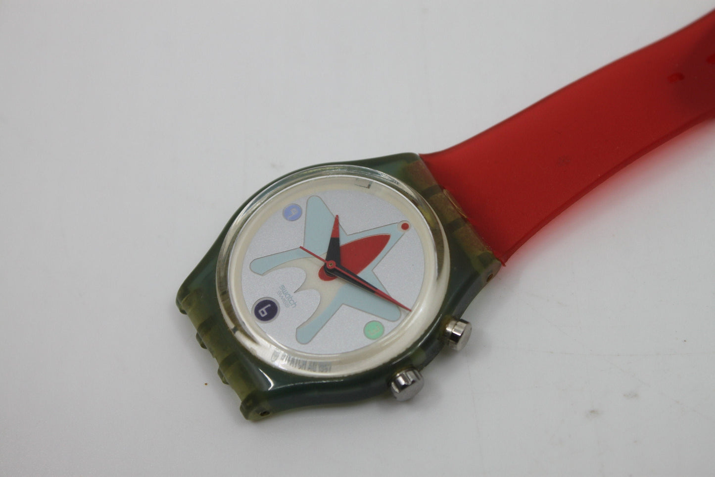 Unique, Vintage Swatch Keychain, GN904, 1998, Bleep, made from recycled, NON-working Gents Swatch watch