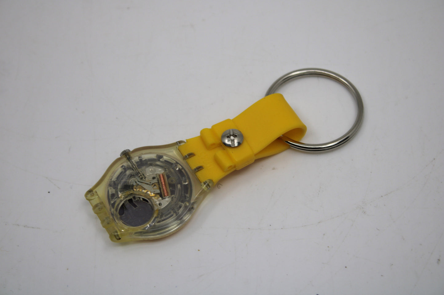 Unique, Vintage Swatch Keychain, GK237, 1997, 'Pounding Heart', made from recycled, NON-working Gents Swatch watch