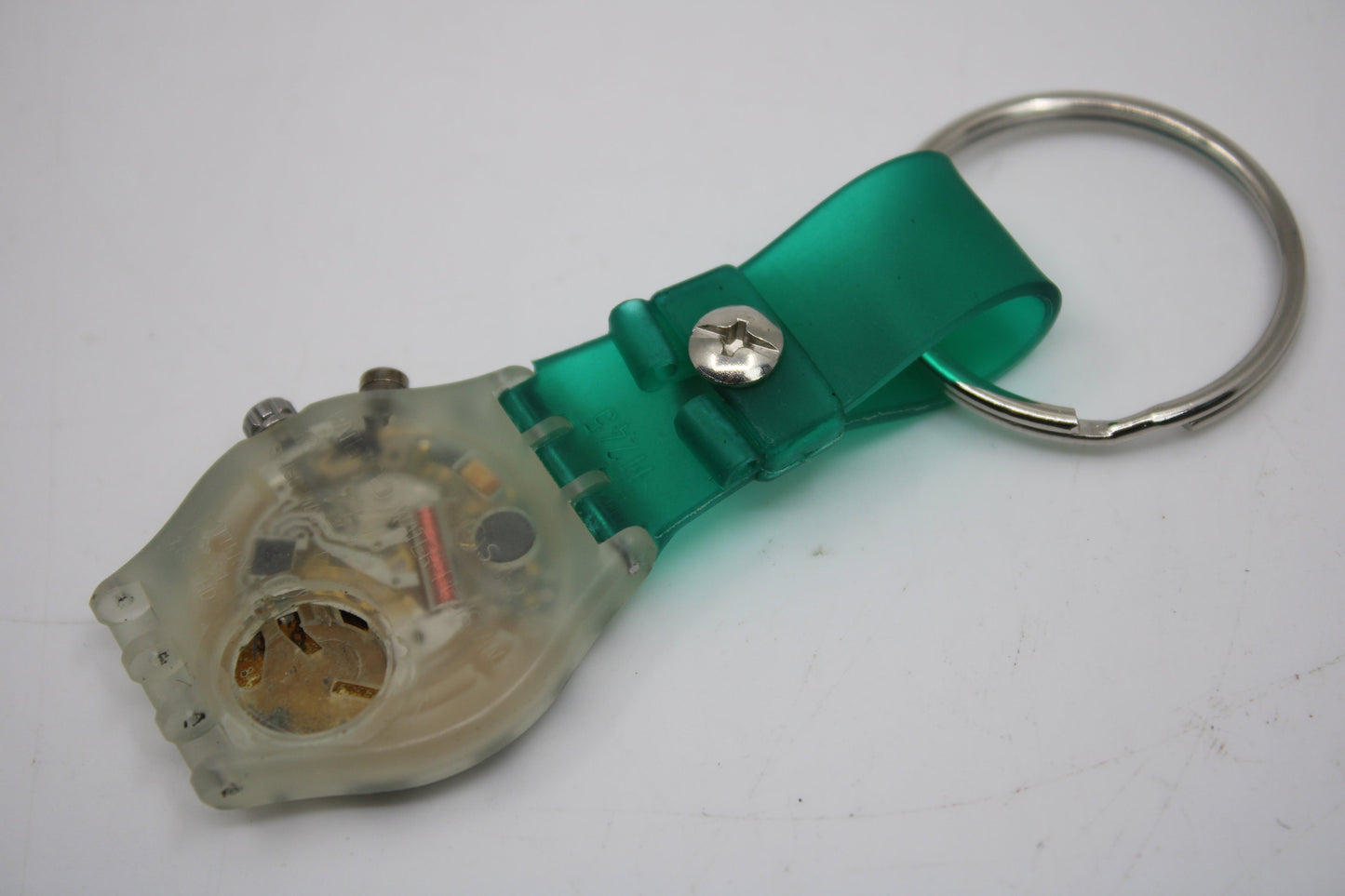 Unique, Vintage Swatch Keychain, GK911, 2000, 'Skeleton', made from recycled, NON-working Gents Swatch watch