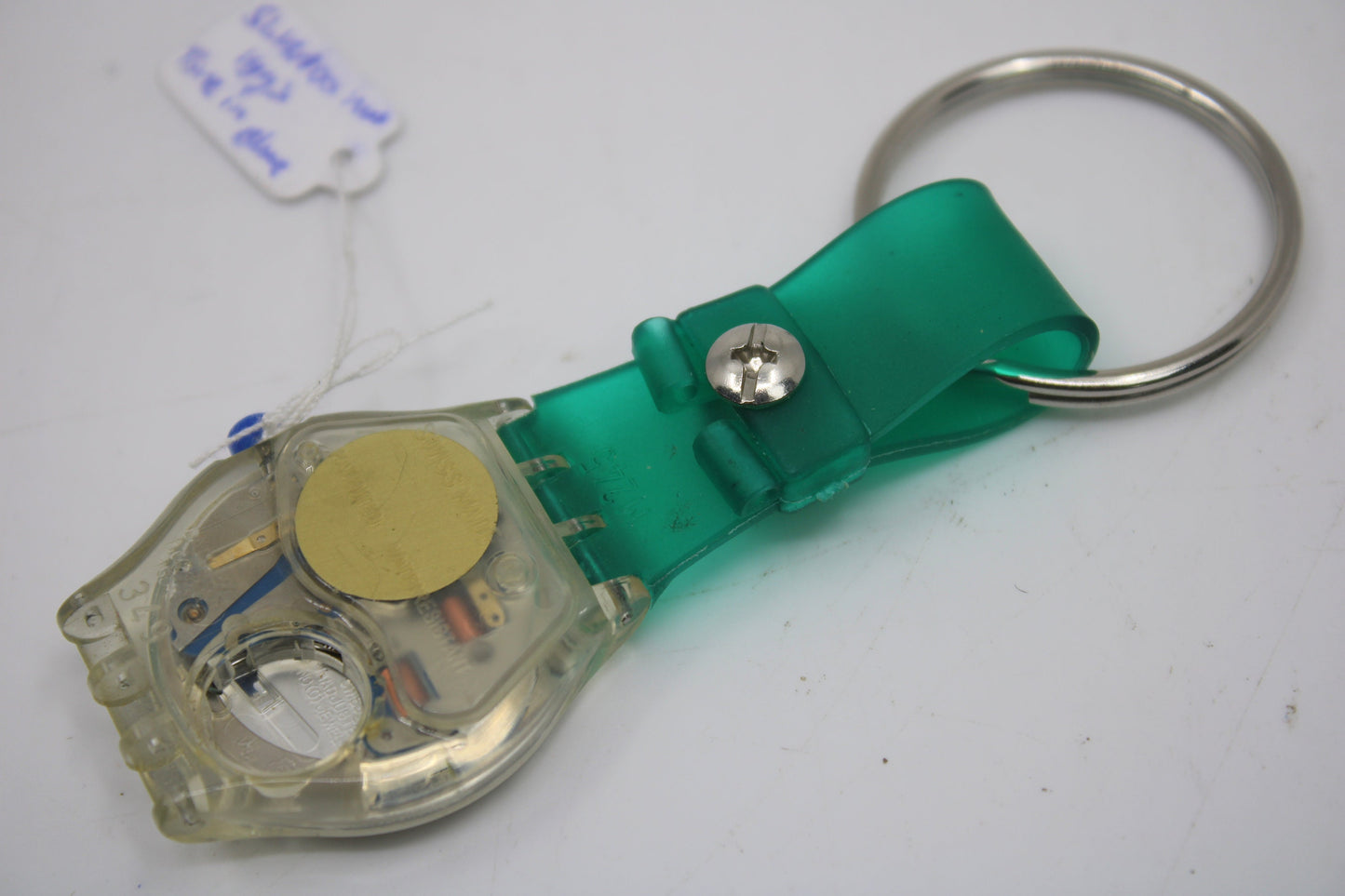 Unique, Vintage Swatch Keychain, SLK100, 1993, 'Tone in Blue', made from recycled, NON-working Gents Swatch watch