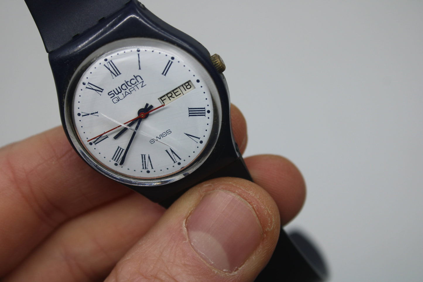 1984, VERY early Swatch, Gents, GN701, Very nice but used condition, working with original strap, READ Description