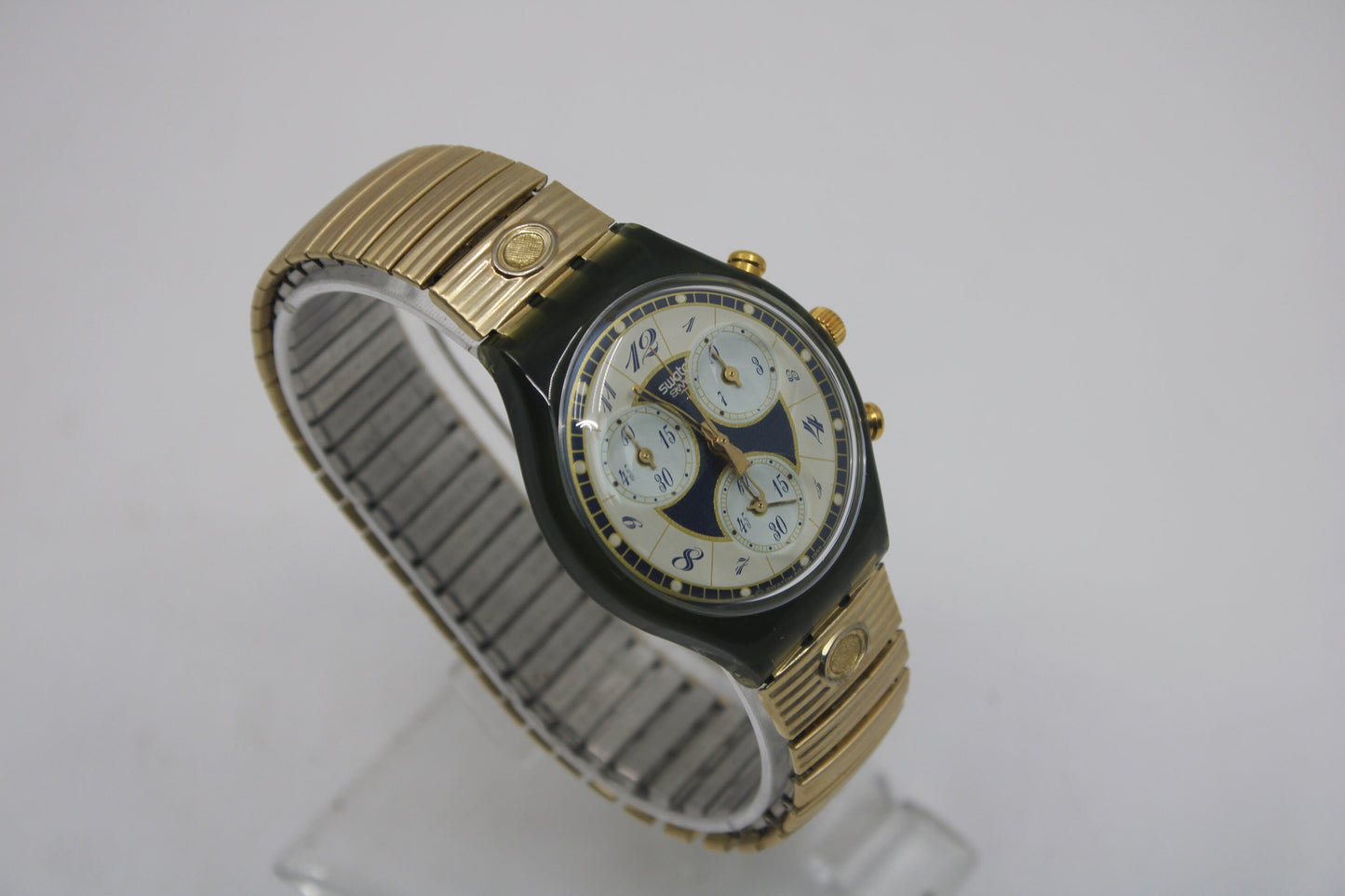 1994 'Volupte' vintage Gents Chrono Swatch SCM104/105, MINT condition, working 100%