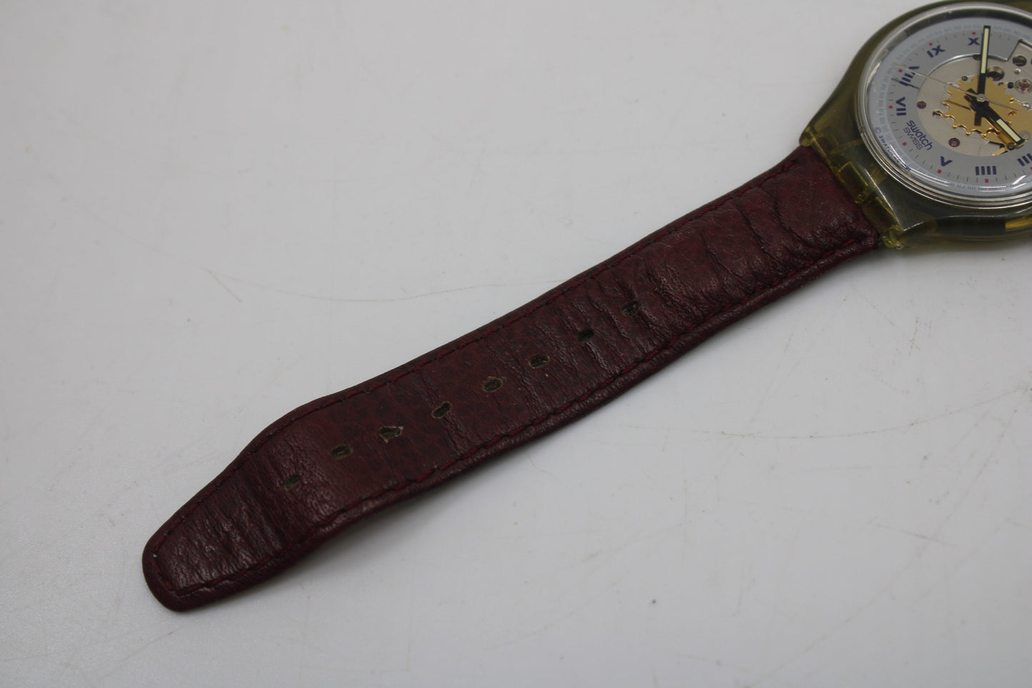 1991 'Rubin' Vintage Gents Automatic Swatch SAM100, NO box, good, but much used condition, with the original strap