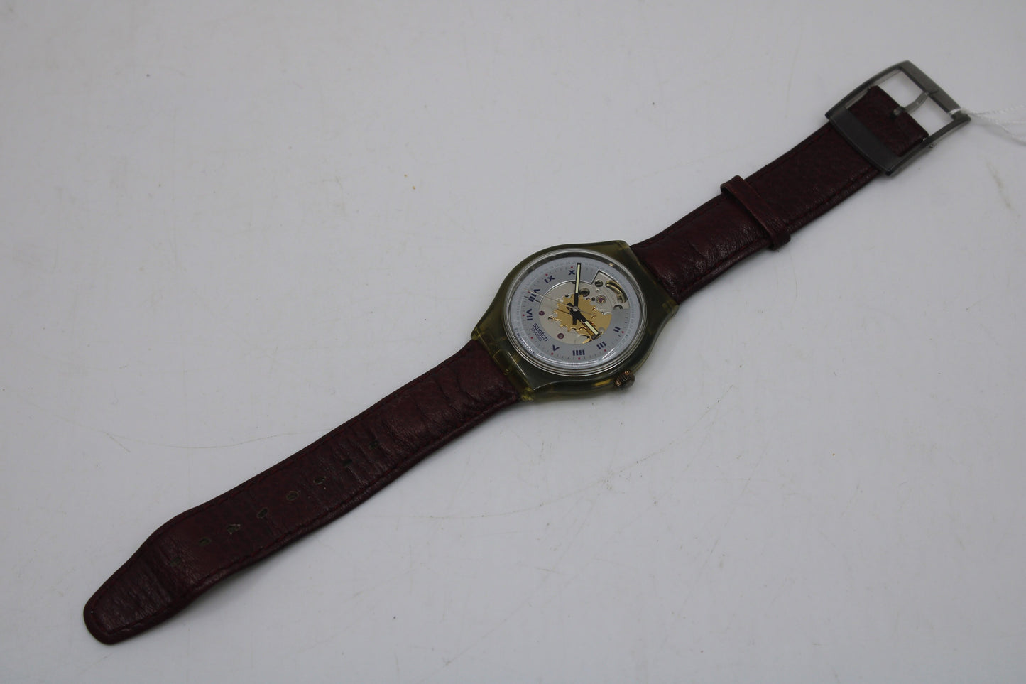 1991 'Rubin' Vintage Gents Automatic Swatch SAM100, NO box, good, but much used condition, with the original strap