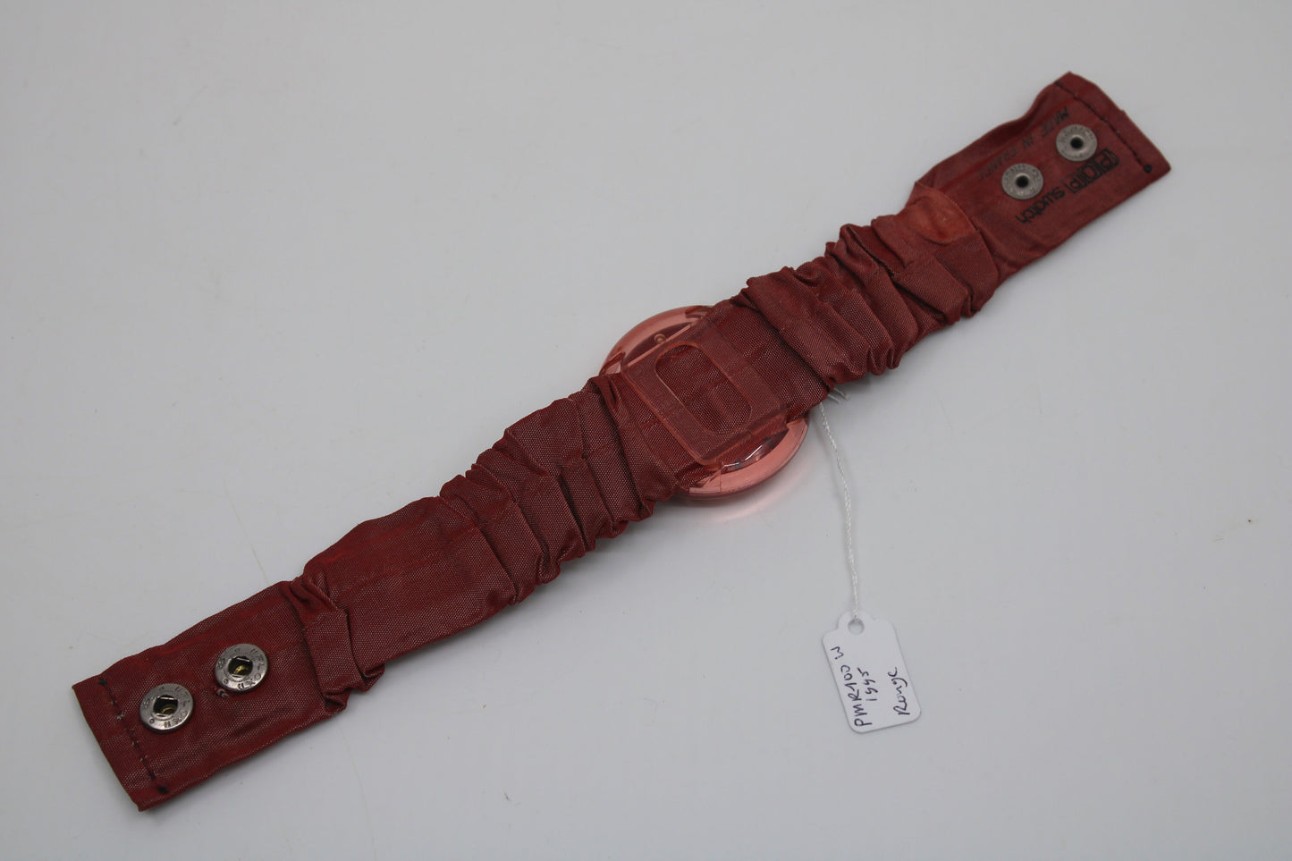 1995, Swatch, PopSwatch, 'Rouge', PMR100, used, New Battery, Original Strap and Ring, working 100%
