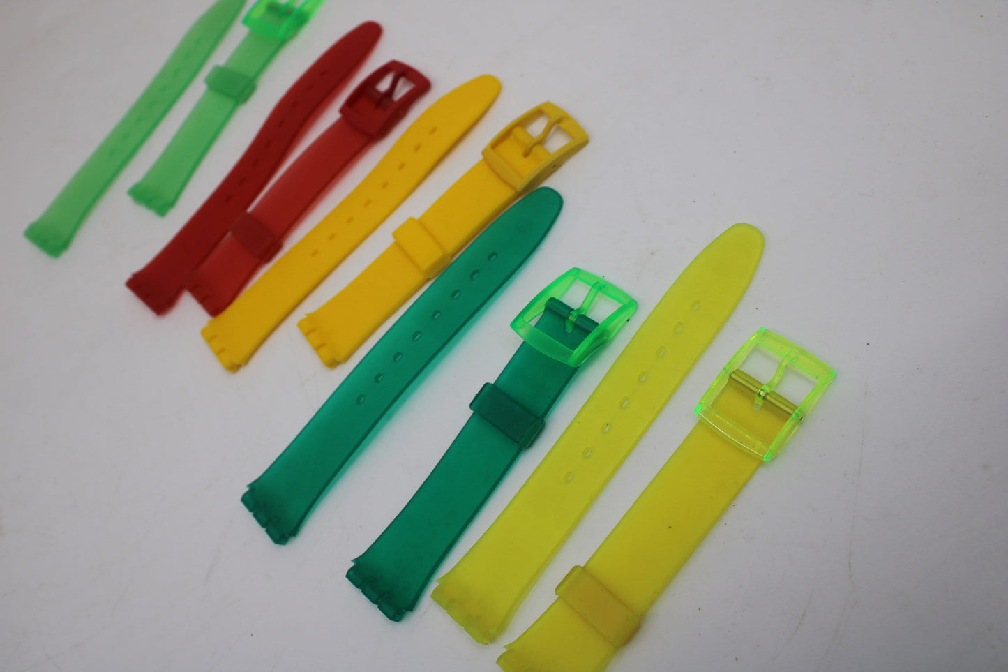 Set of 7, NON-original, NON-Swatch, 17mm Gents Swatch straps, new and UNWORN