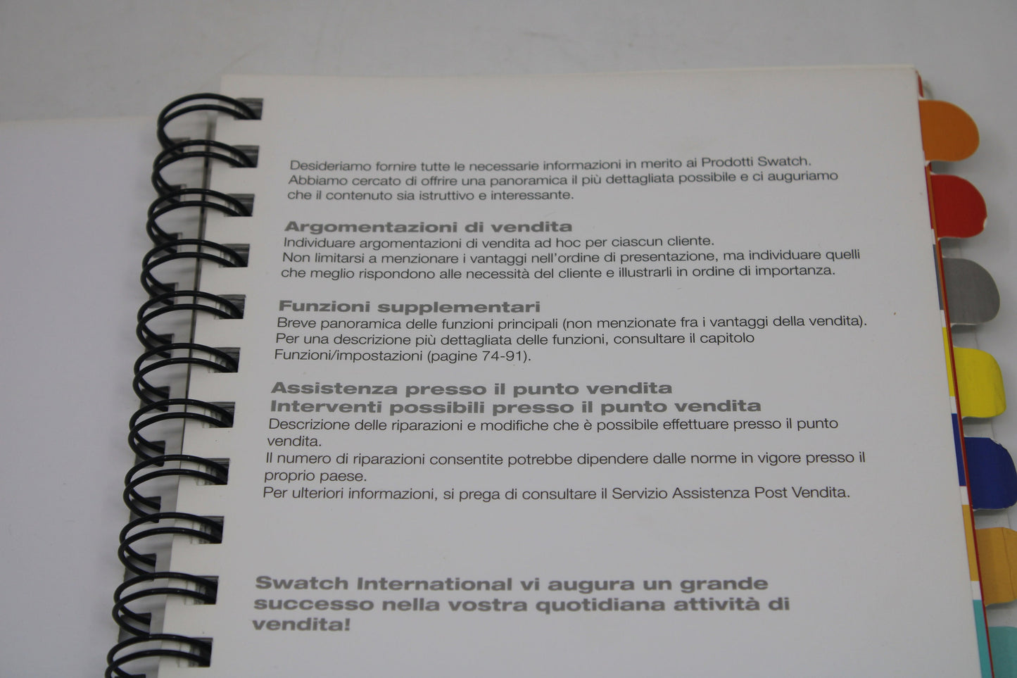 Very rare Italian Swatch resellers handbook, not available to the public