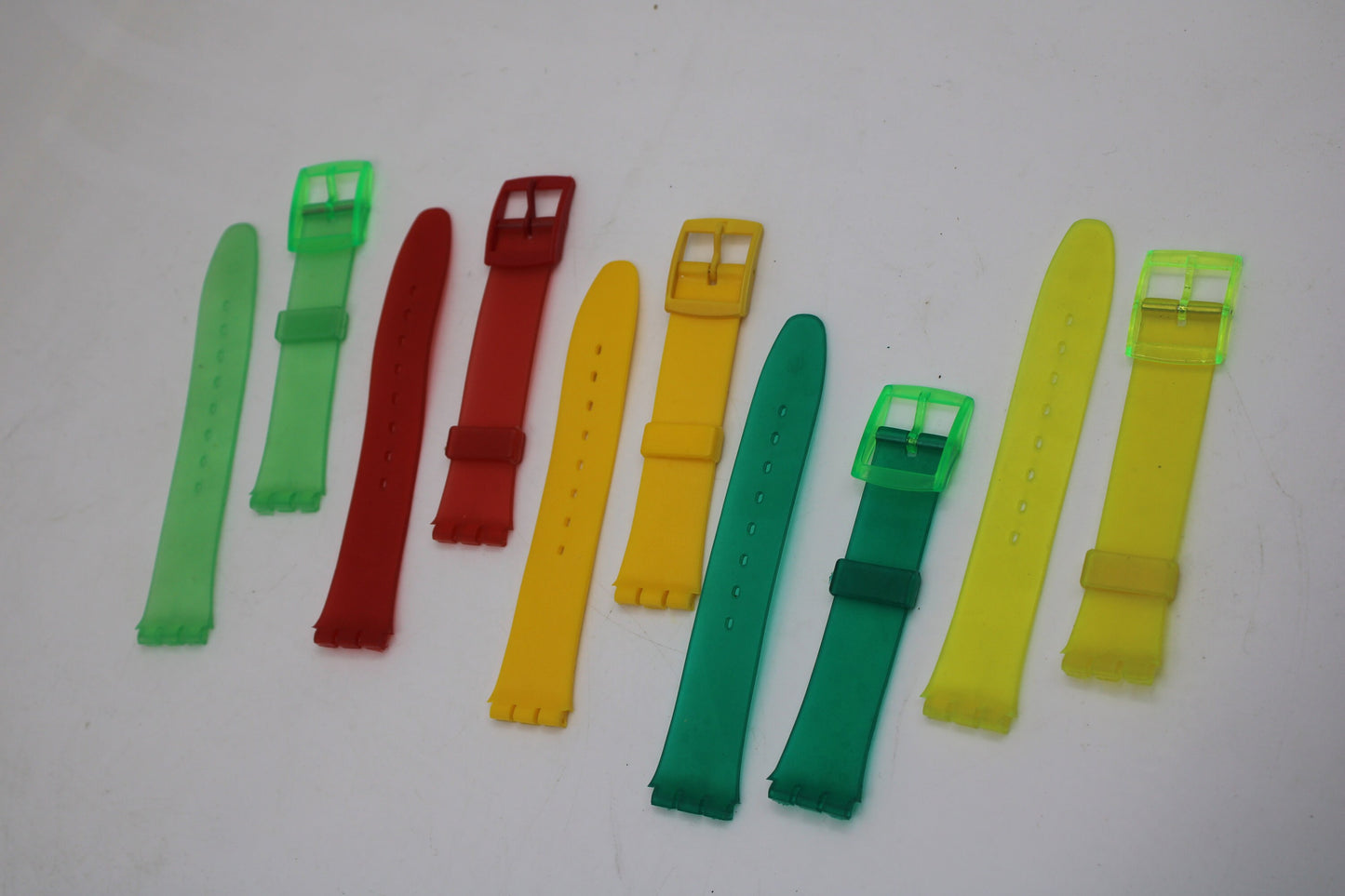 Set of 7, NON-original, NON-Swatch, 17mm Gents Swatch straps, new and UNWORN
