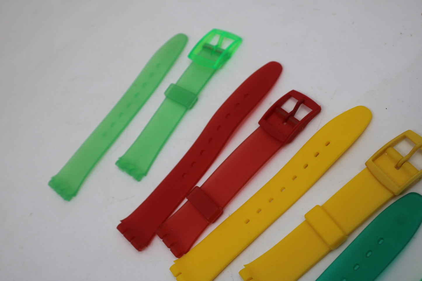 Set of 7, NON-original, NON-Swatch, 17mm Gents Swatch straps, new and UNWORN
