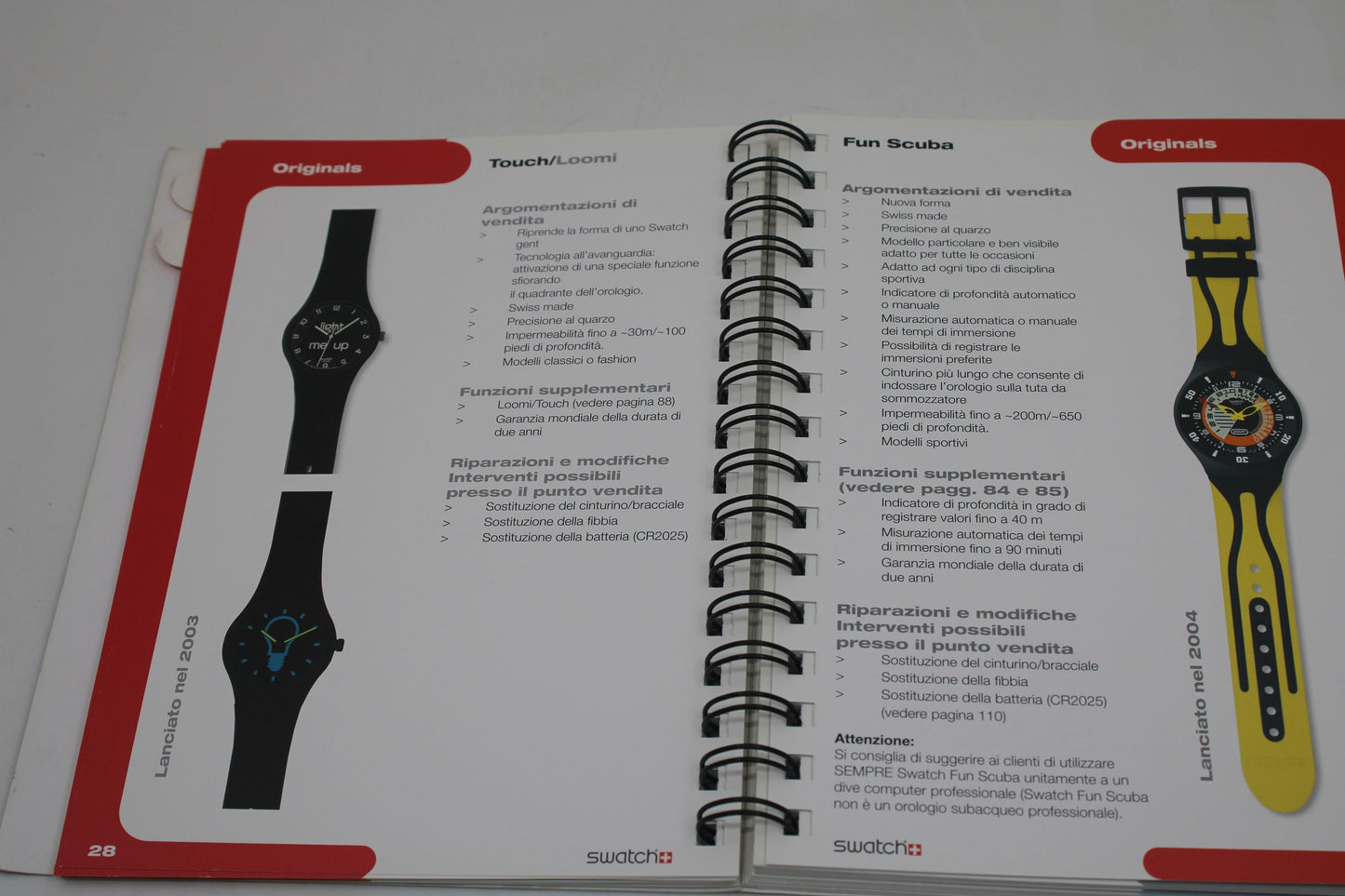 Very rare Italian Swatch resellers handbook, not available to the public