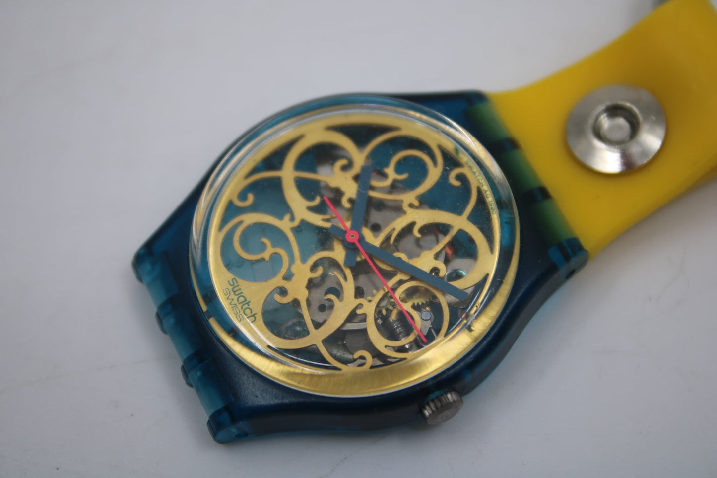 Unique, Vintage Swatch Keychain, GN107, 1990, 'Stucchi', made from recycled, NON-working Gents Swatch watch
