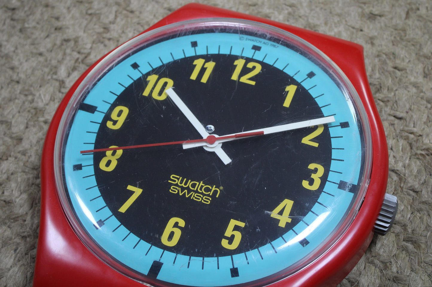 VERY GOOD condition 1997 Maxi Swatch, 'Blue Racer', MLR107 unique, Good condition, working 100%, NO Strap included in the sale!