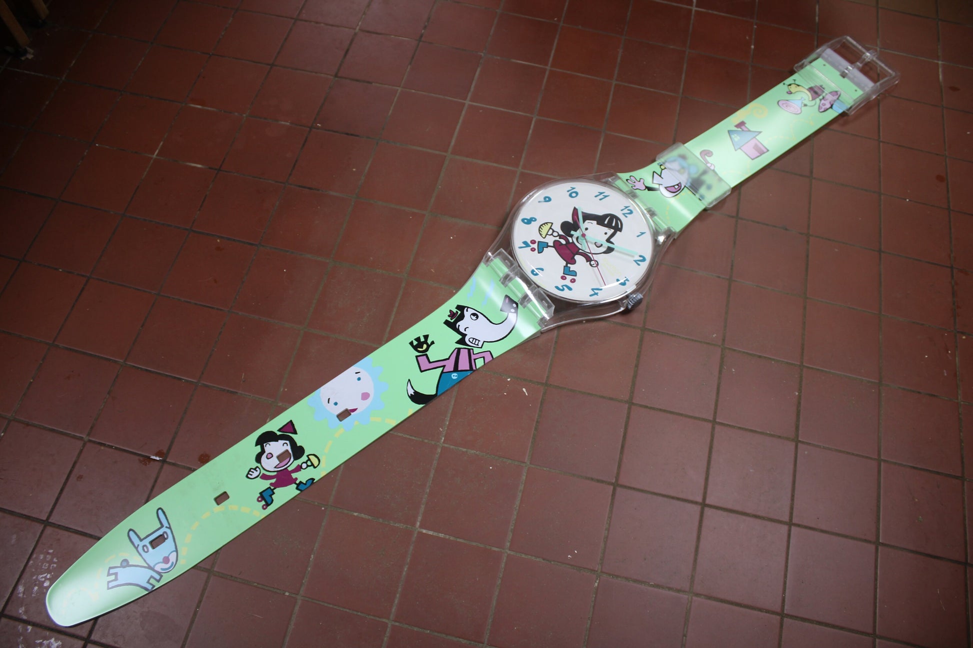Vintage 2000 Maxi Swatch, 'Happiness', MGP116 unique, working 100%, complete, including strap!