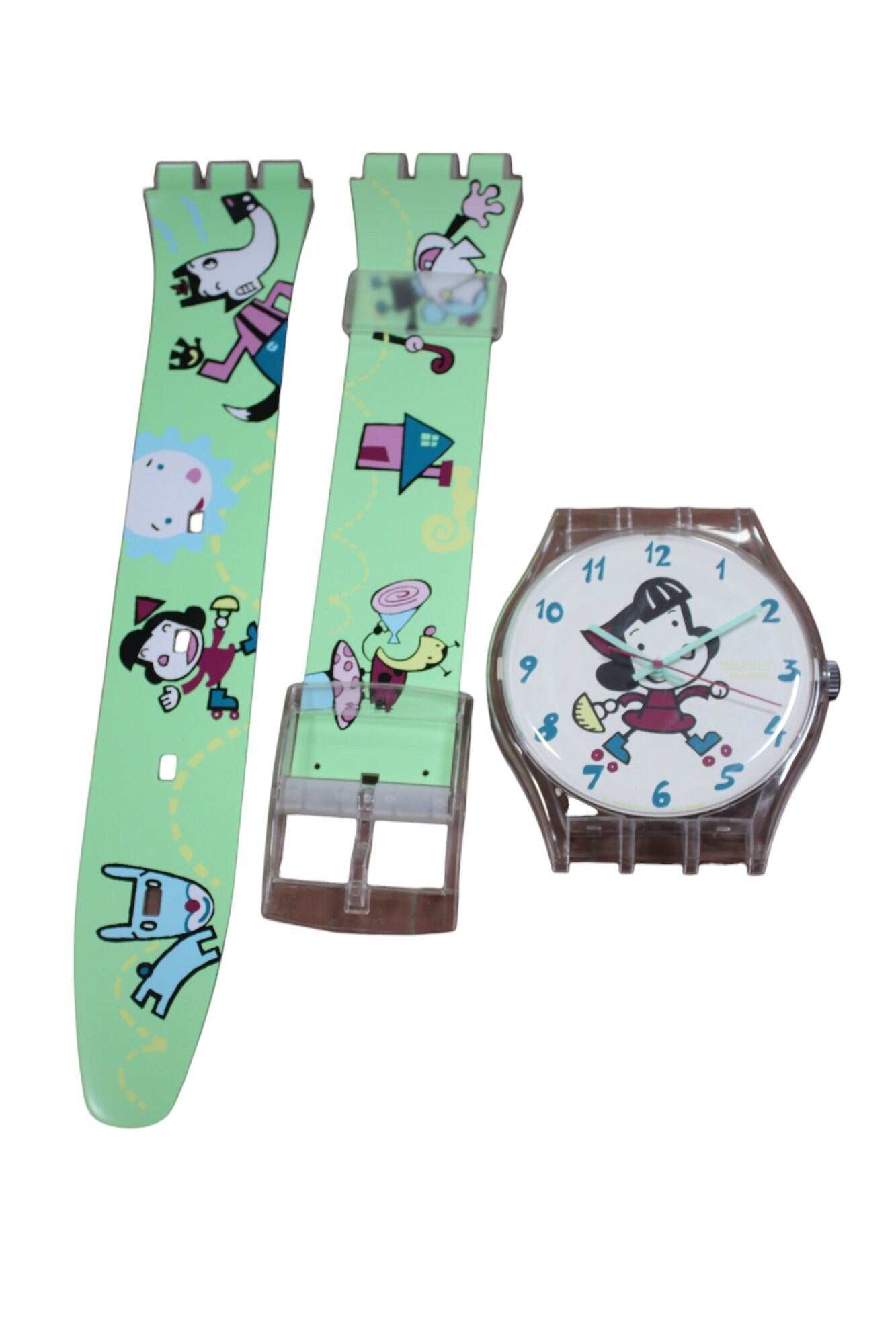 Vintage 2000 Maxi Swatch, 'Happiness', MGP116 unique, working 100%, complete, including strap!