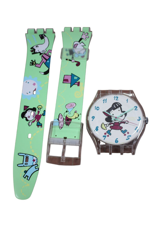 Vintage 2000 Maxi Swatch, 'Happiness', MGP116 unique, working 100%, complete, including strap!