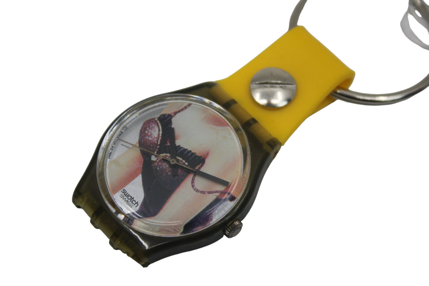 Unique, Vintage Swatch Keychain, GM128, 1995, 'Lolita', made from recycled, NON-working Gents Swatch watch