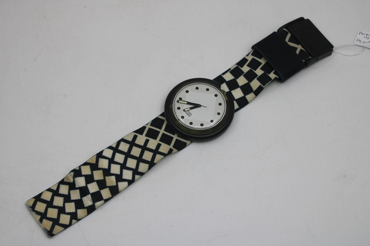Vintage 1992 PWK167 Pop Swatch, 'Squares', VERY nice, used condition, NO box, Working 100%