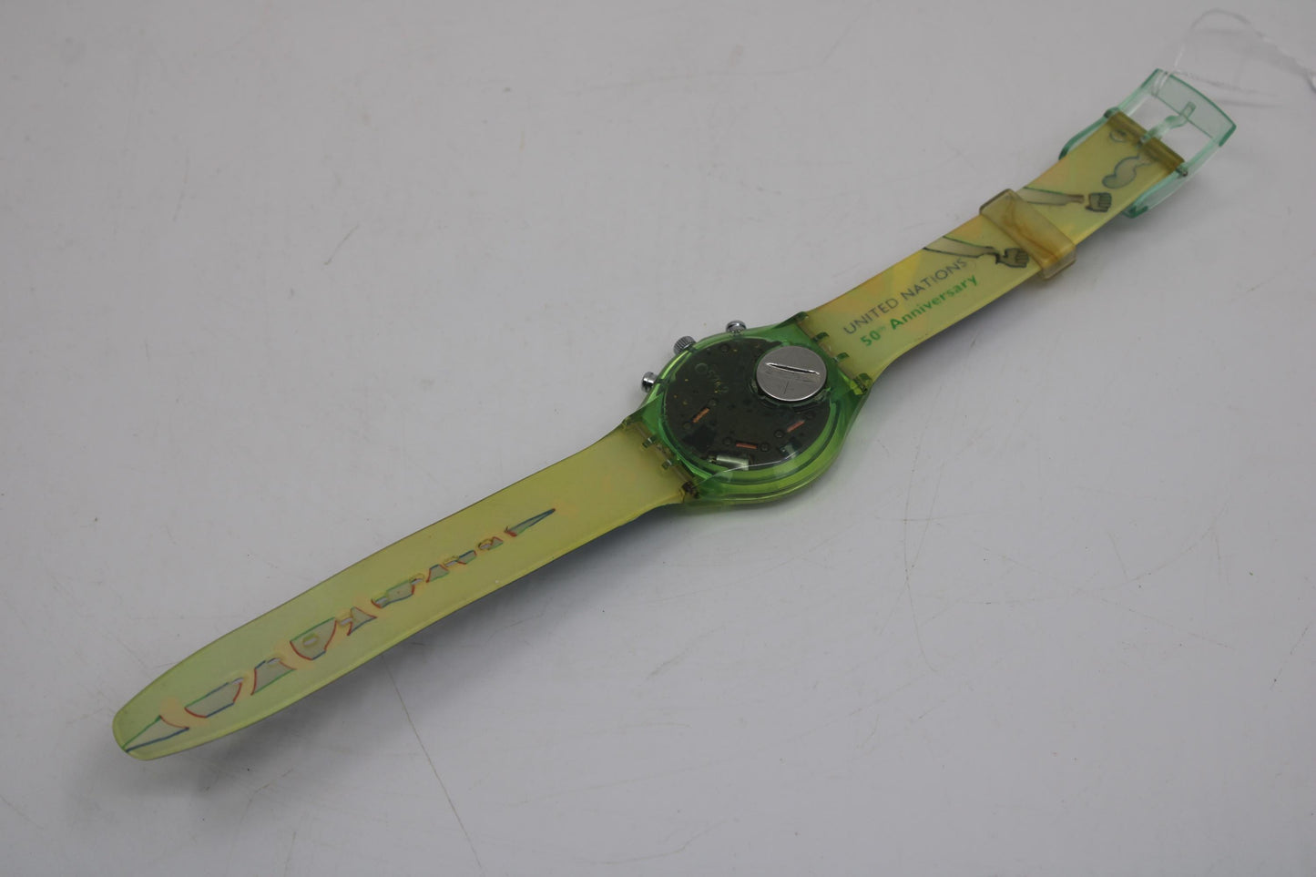 1994 'Unlimited' vintage Gents Chrono Swatch SCZ103, 50 years United Nation, Very Nice Used Condition, with the original strap, working 100%