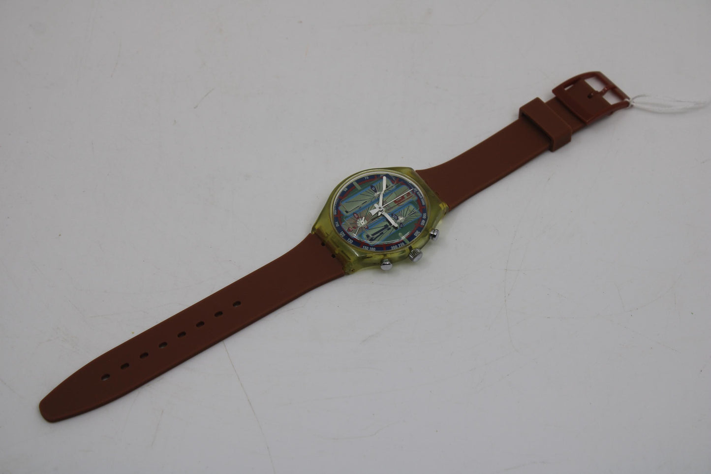 1994 Early 'Tyrone' vintage Gents Chrono Swatch SCG105, Much Used Condition, new, non-original strap