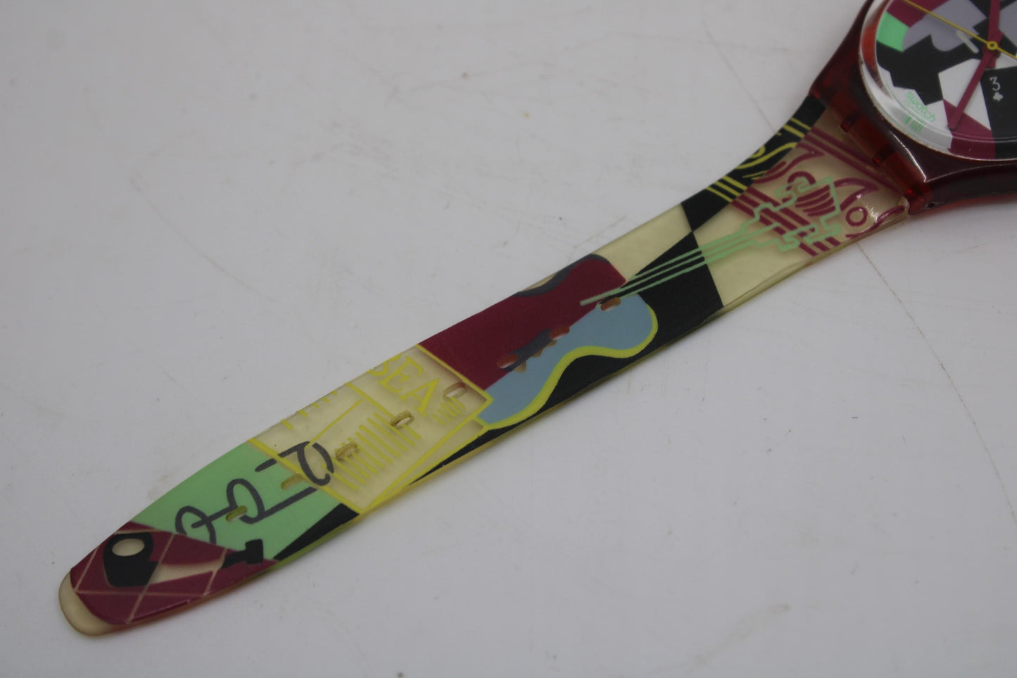 1991, Vintage Gents Swatch, 'Cubistic Rap', GR110, NO Box, Near Mint Condition, Working 100%