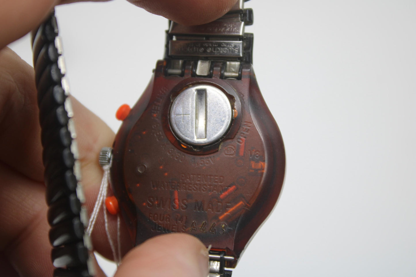 1994 'Dancing Feathers' vintage Gents Chrono Swatch SCO100, Much Used Condition