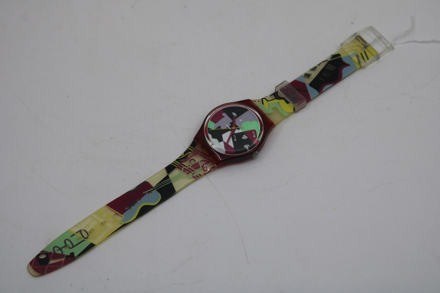 1991, Vintage Gents Swatch, 'Cubistic Rap', GR110, NO Box, Near Mint Condition, Working 100%