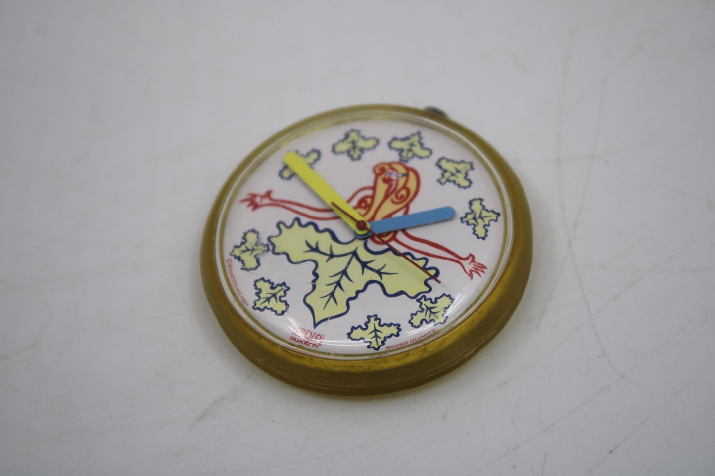 1991, PopSwatch, 'Lady Octopus', PWK150, much used condition, NO strap
