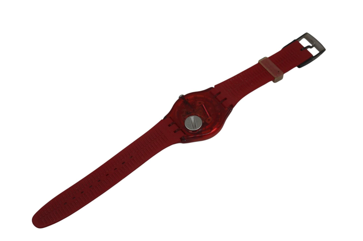 Swatch Watch New Gent 'Red Lacquered' SUOR101, Optional Guard, Working 100% Nice, Used Condition