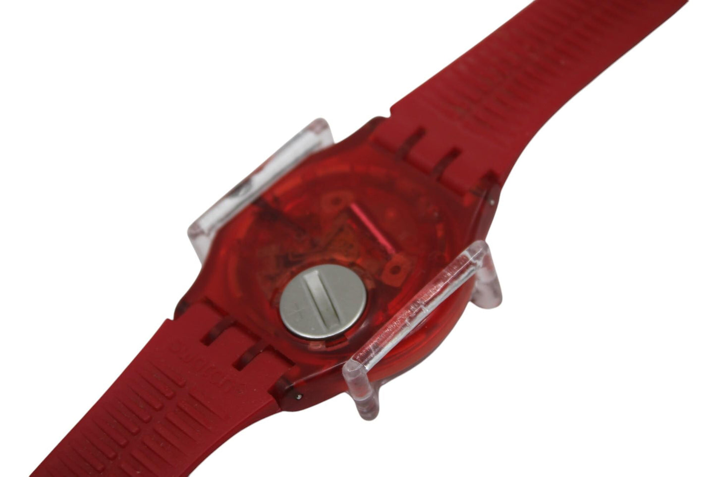 Swatch Watch New Gent 'Red Lacquered' SUOR101, Optional Guard, Working 100% Nice, Used Condition