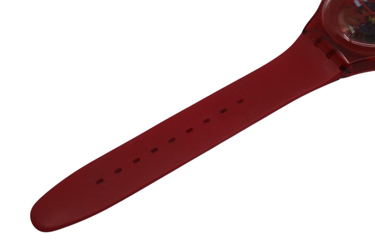 Swatch Watch New Gent 'Red Lacquered' SUOR101, Optional Guard, Working 100% Nice, Used Condition