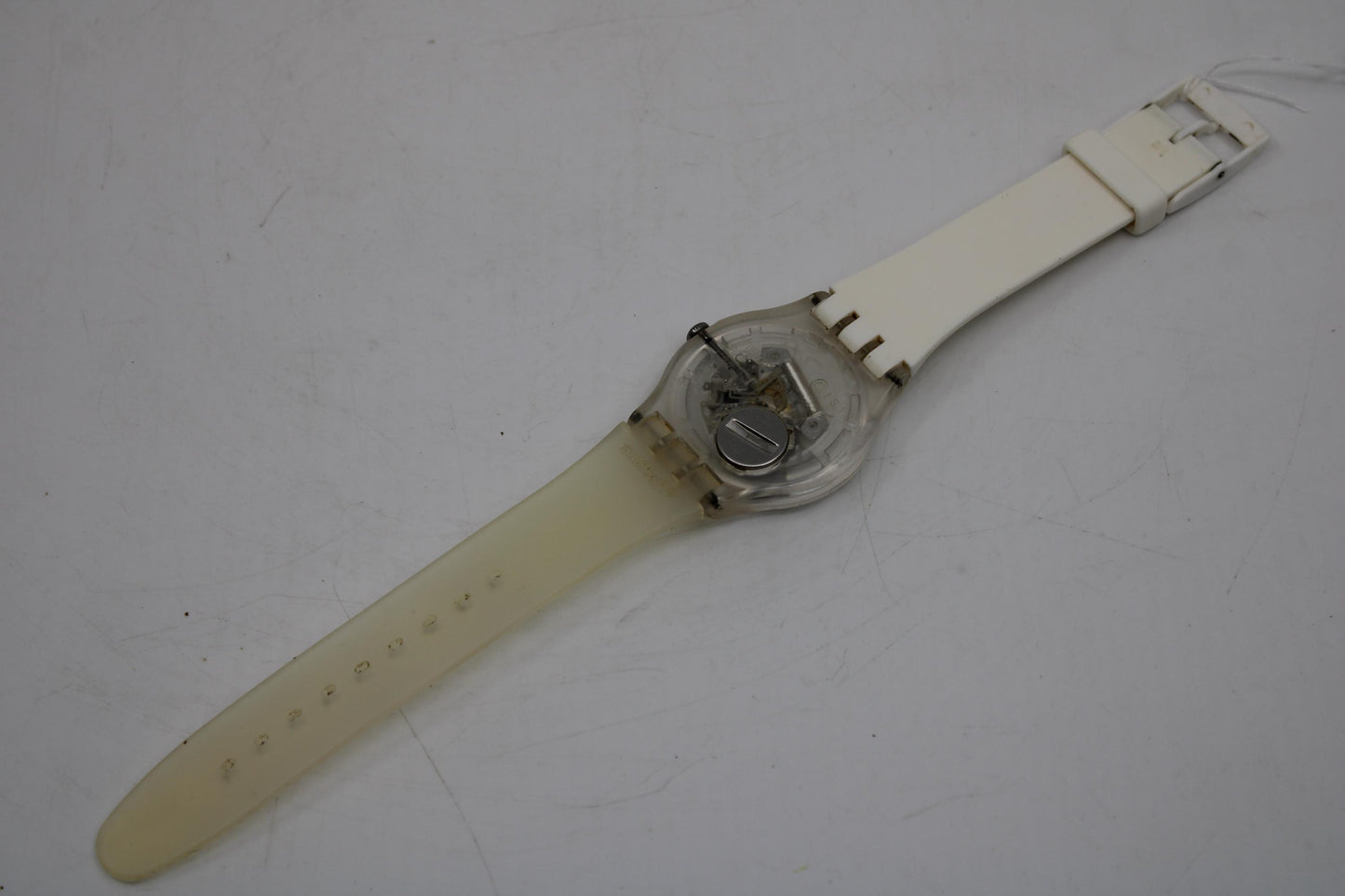 Swatch Watch 41mm New Gent 'Under Water' SUOW107 Skeleton See Through Silicone Bands, Working 100% Nice, Used Condition