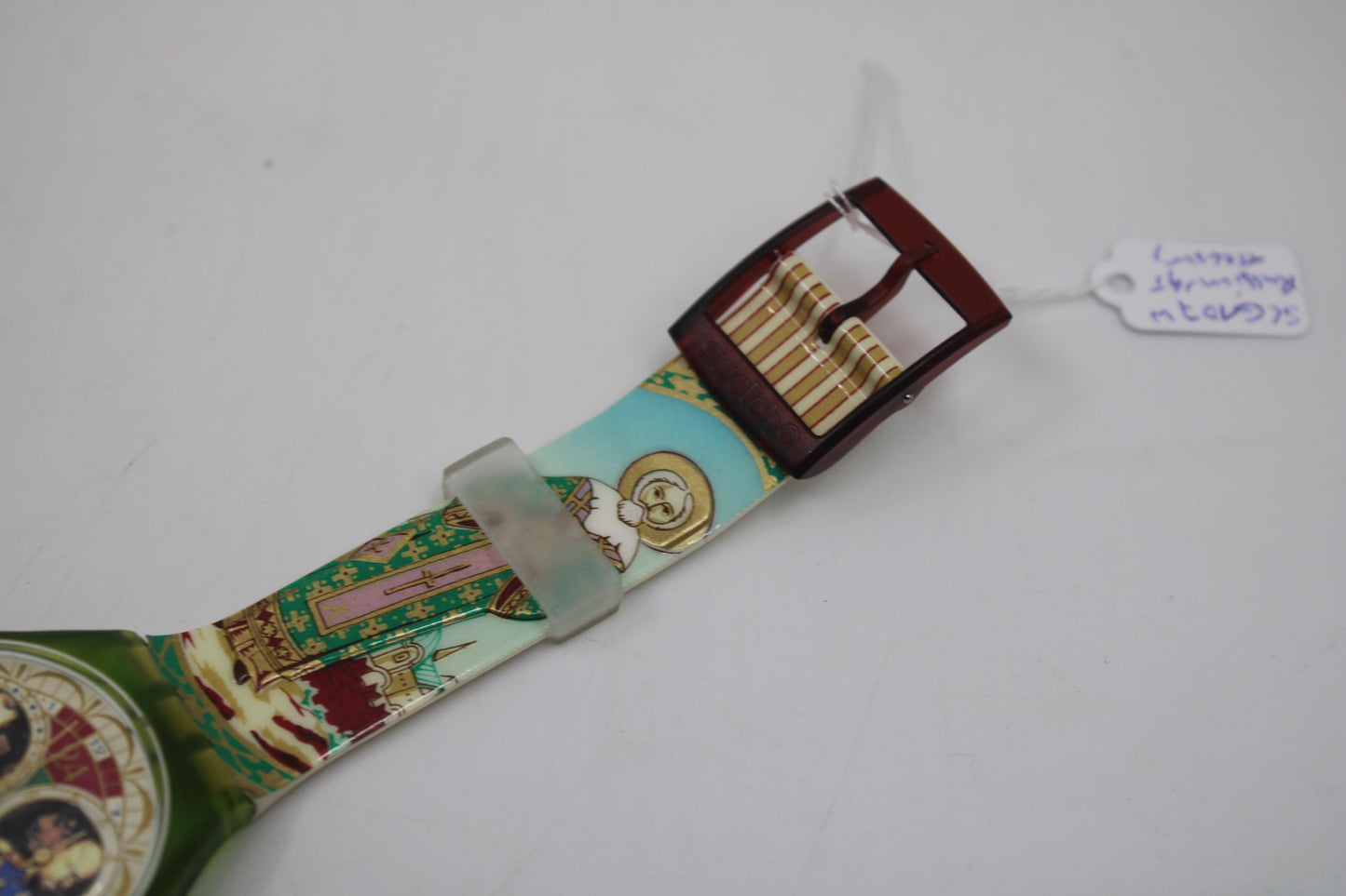 1995 'Russian Treasury' vintage Chrono Swatch SCG107, Unworn, Cracked Strap, working 100%