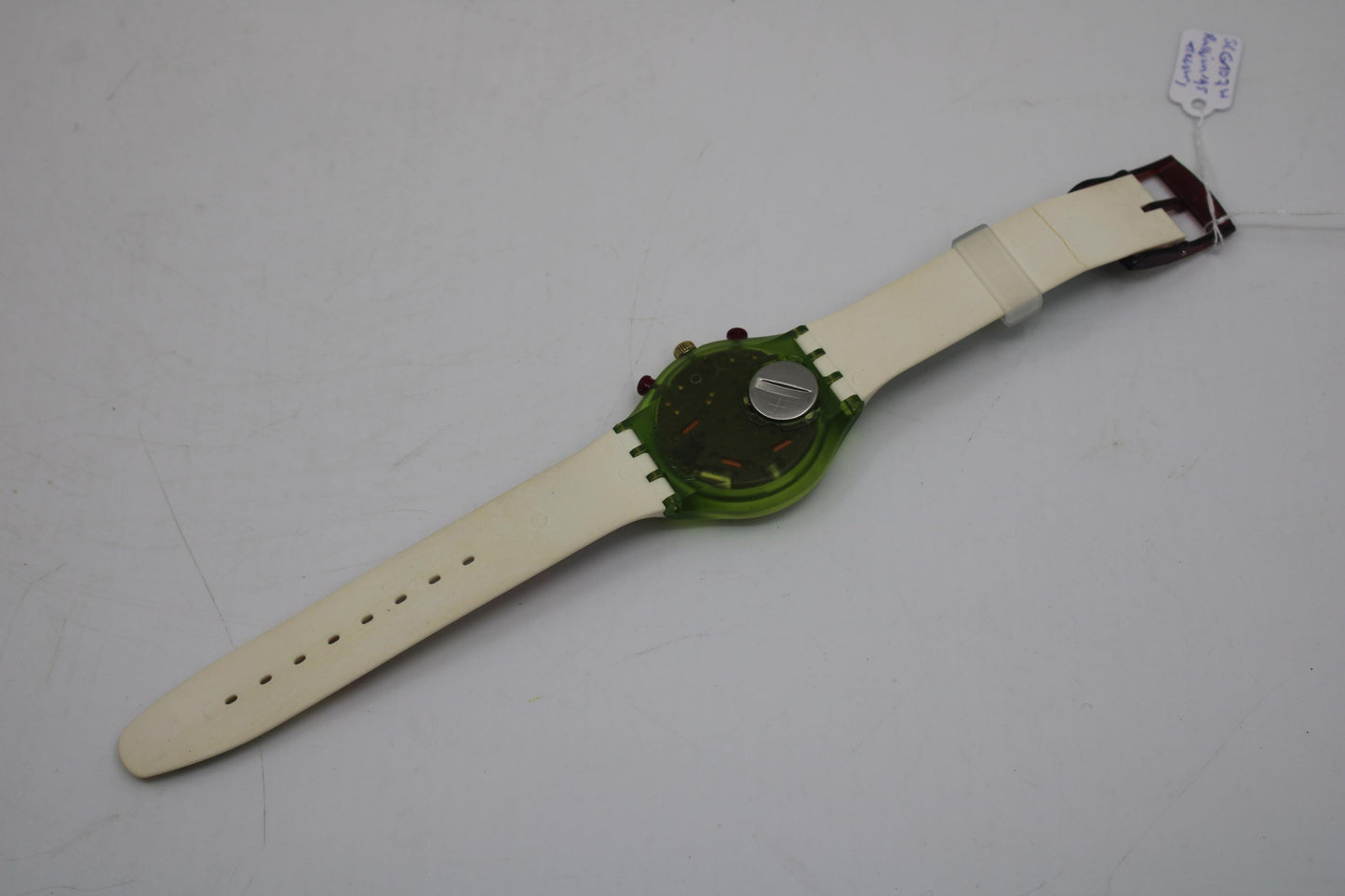 1995 'Russian Treasury' vintage Chrono Swatch SCG107, Unworn, Cracked Strap, working 100%
