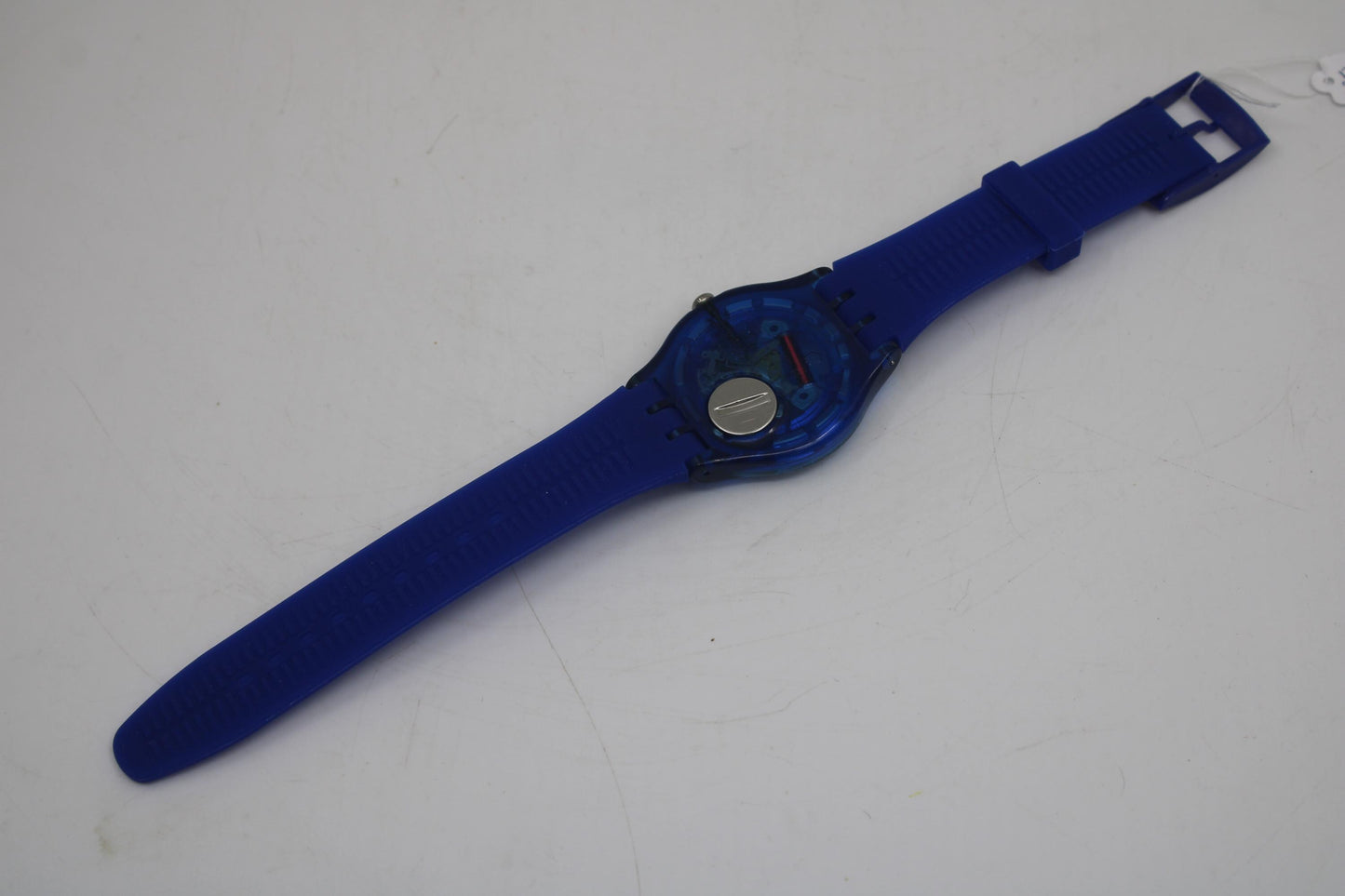 Vintage New Gents Swatch 'Indigo Lacquered' SUON101, in good condition, working 100% with a brandnew strap