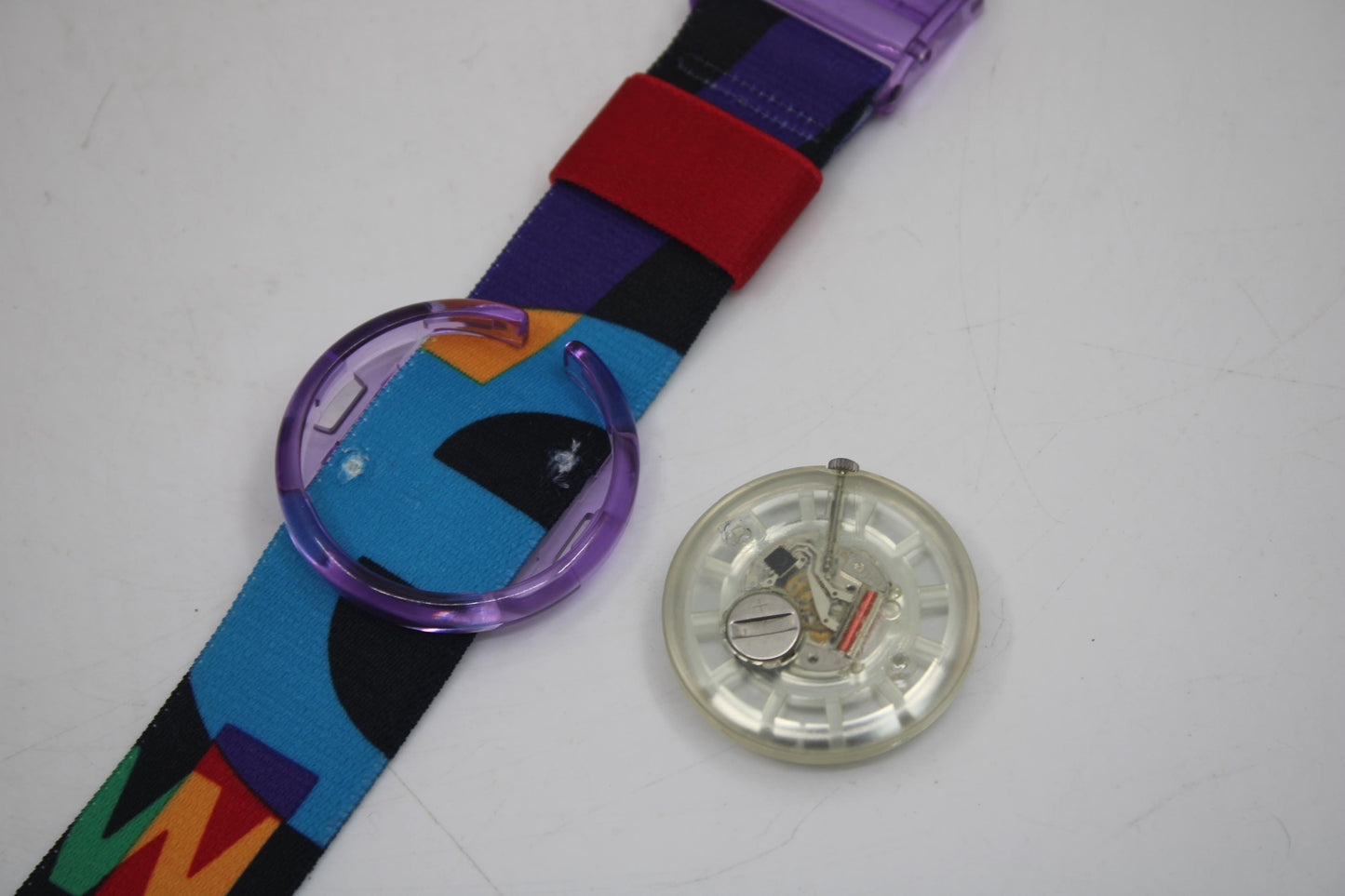1991, Swatch, PopSwatch, 'Letterhead', PWK191, With strap and With popring, working 100%, BRANDNEW, Never Worn, Shop Dummy, Read description