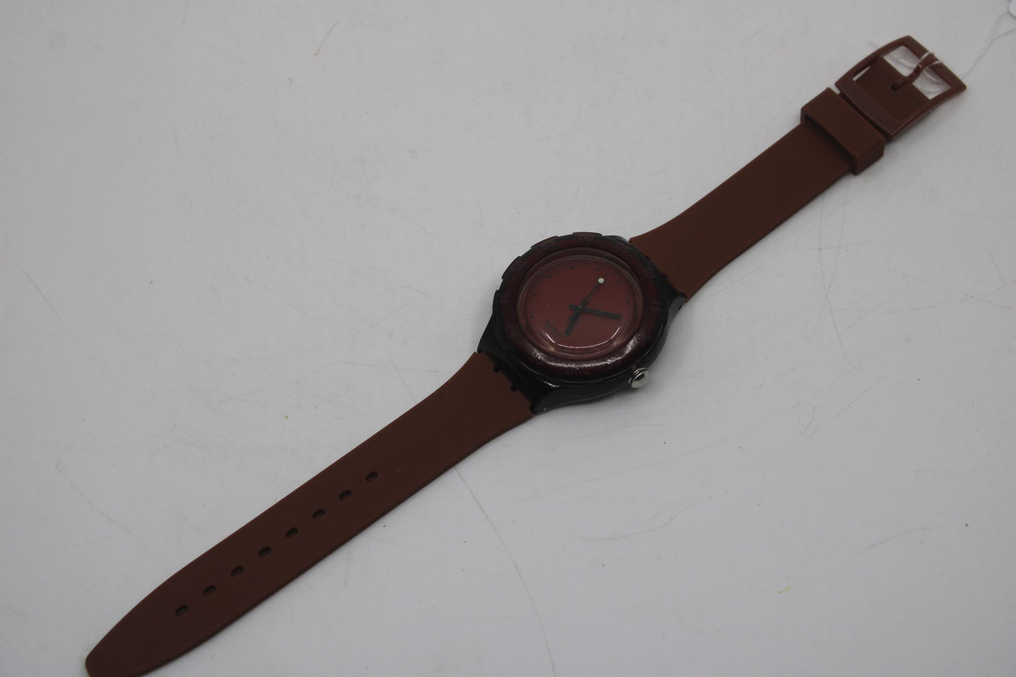 1996 Early Vintage Swatch Scuba 'Red Wood' SDR100, Nice, used condition, working 100%, brandnew strap