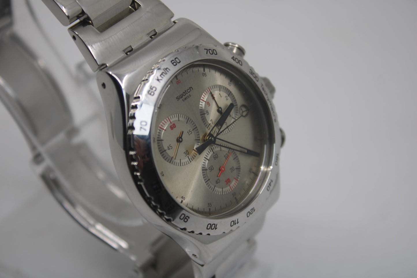 Swatch Irony Chrono, 'Silverish Too' YVS405GC, No Box, NEW OLD STOCK, Never Worn, Working 100%