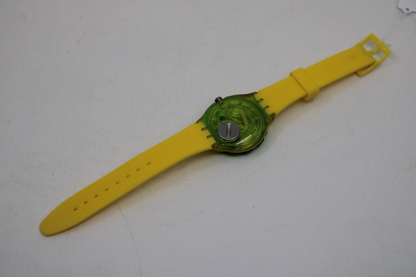 1993 Scuba SDJ101 'Bay Breeze', vintage Swatch, much used condition, working 100%, NON-ORIGINAL strap