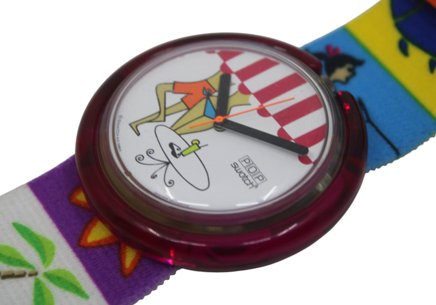 Vintage 1994 Pop Swatch Beach Cafe, unworn, working 100% model number PWK195