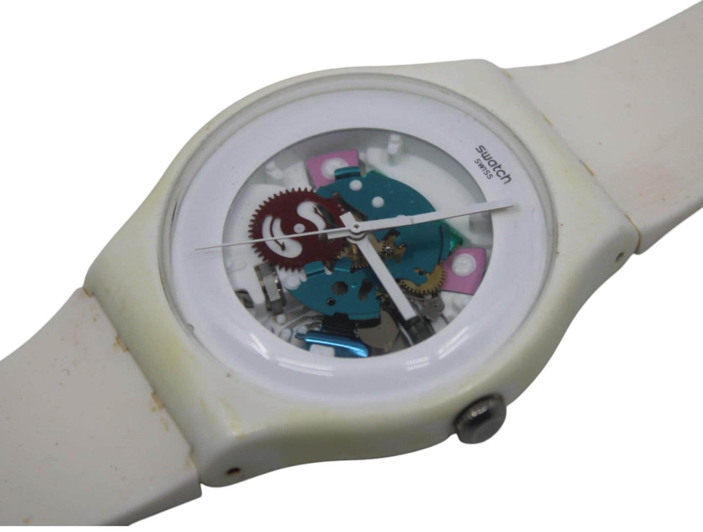 Nice early new gents 41mm Swatch called the white lacquered SUOW100