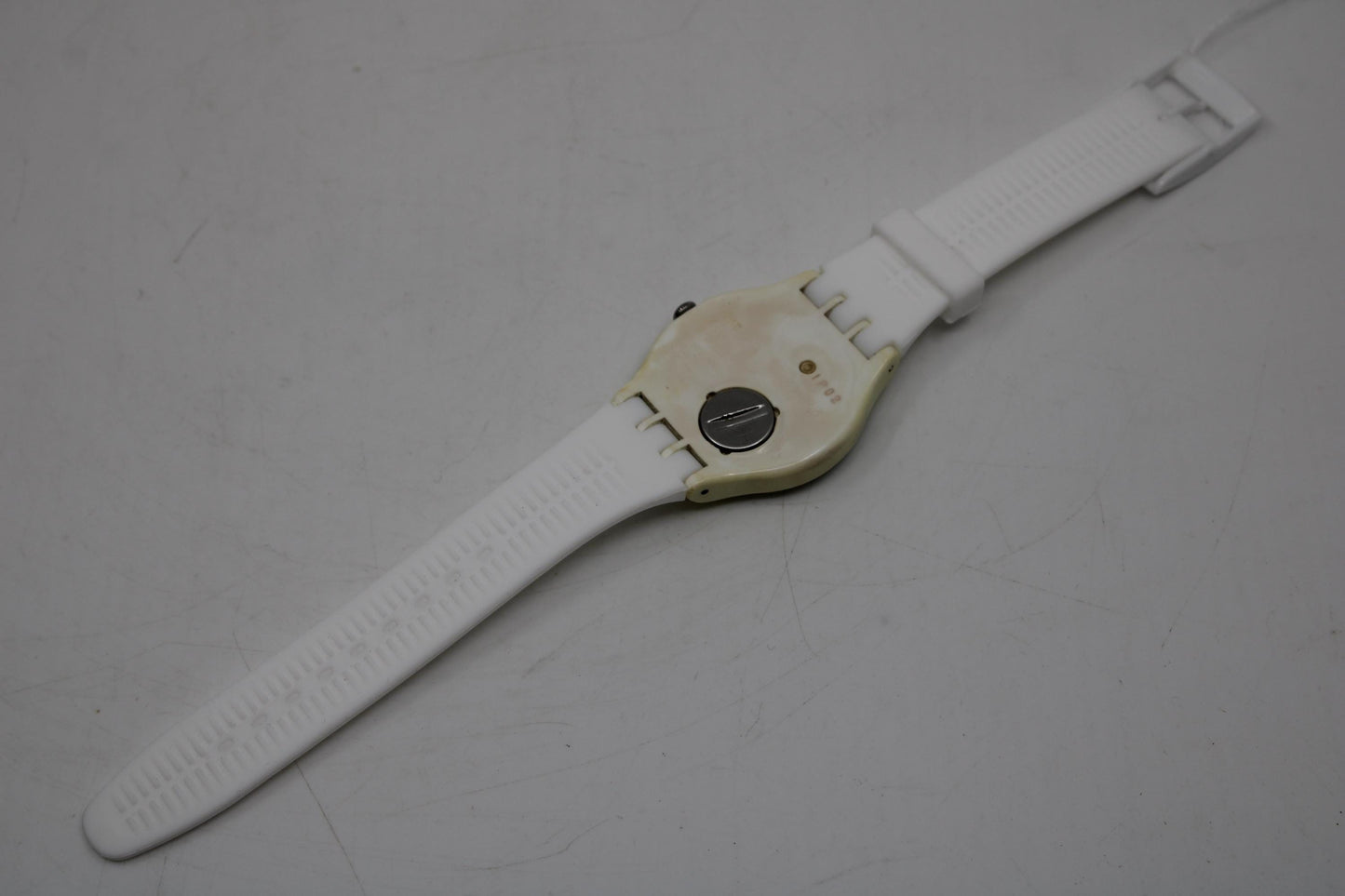 Swatch Watch 41mm New Gent 'White Rebel' SUOW701, New Silicone strap, Working 100% Nice, Used Condition
