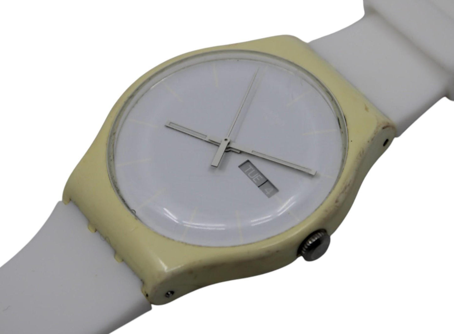 Vintage 41mm New Gents Swatch the White Rebel, model number SUOW701
