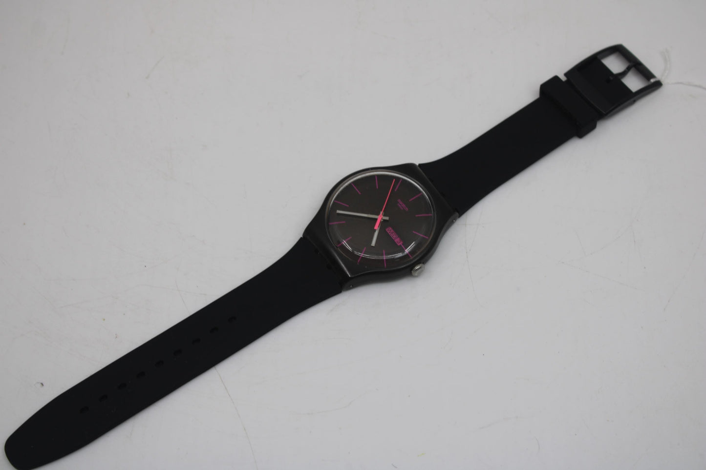 Swatch Watch 41mm New Gent 'Brown Rebel' SUOC700, Silicone strap, Working 100% Nice, Used Condition