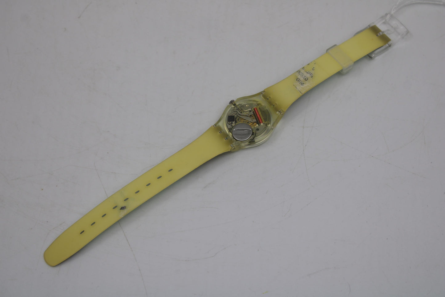 1991 'Vinci's Twist' Vintage ladies Swatch, LK124, NO box, working 100%, New Old Stock, Unused Condition, CRACKED Strap